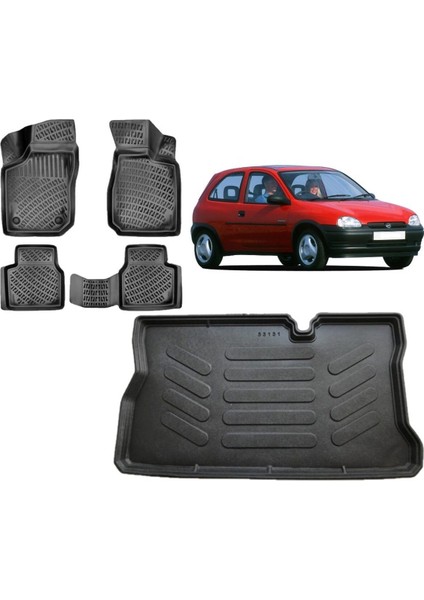 Corsa B 1999 Model 3D Bagaj Havuzu+3d Havuzlu Araca Özel Paspas Takımı
