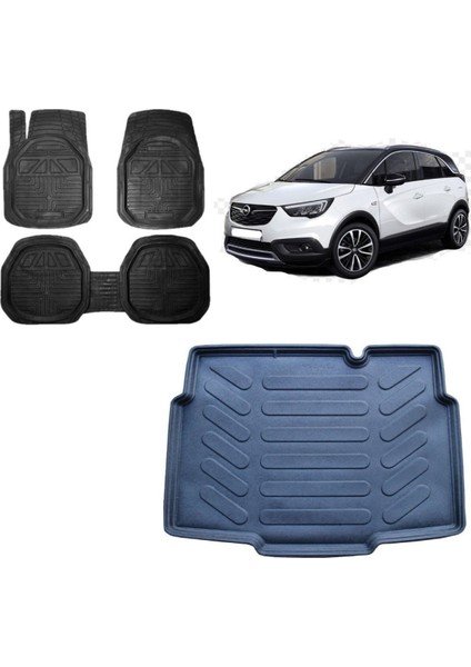 Crossland 2023 Model Alt Kademe 3D Bagaj Havuzu+3d Havuzlu Paspas Takımı