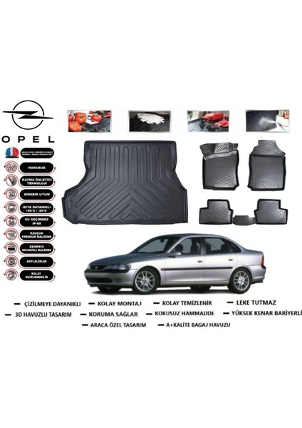 Vectra B 2001 Model Bagaj Havuzu Araca Özel Paspas Takımı Prrox