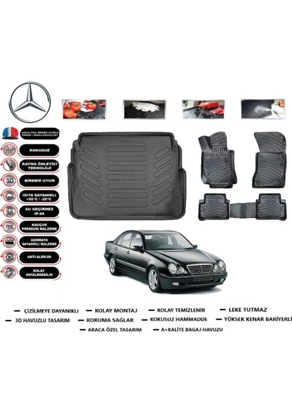 E Serisi W 210 1996 Model Bagaj Havuzu Araca Özel Paspas Takımı Prrox