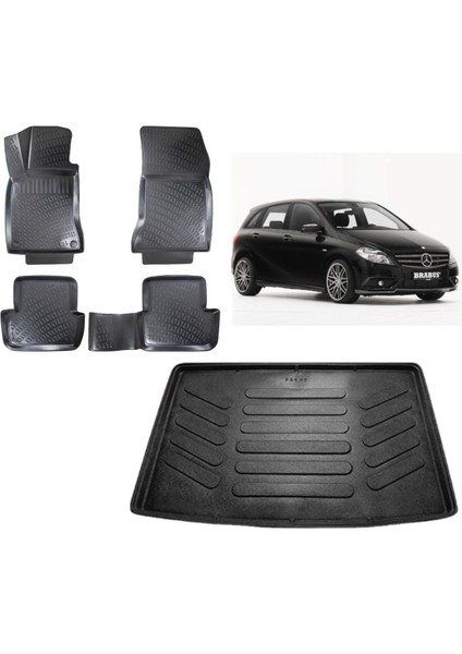 B Serisi W246 2012 Model 3D Bagaj Havuzu+3d Havuzlu Araca Özel Paspas Takımı