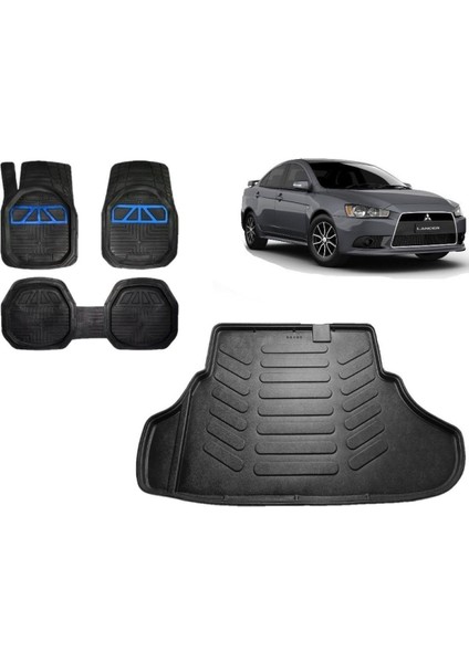 Lancer 2009 Model Uyumlu 3D Bagaj Havuzu+3d Havuzlu Araca Özel Paspas Takımı