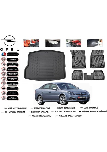 Vectra C 2006 Model Bagaj Havuzu Araca Özel Paspas Takımı Prrox