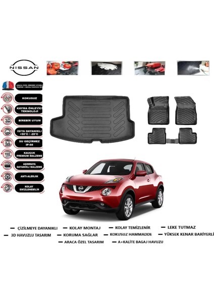 Juke 2017 Model Üst Bagaj Havuzu Araca Özel Paspas Takımı Prrox