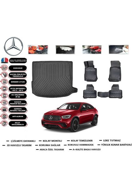 Glc Coupe 2025 Model Bagaj Havuzu Araca Özel Paspas Takımı Prrox