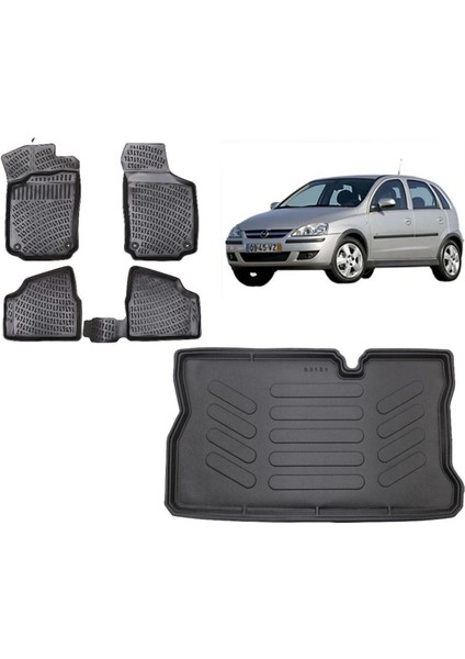 Corsa C 2002 Model 3D Bagaj Havuzu+3d Havuzlu Araca Özel Paspas Takımı