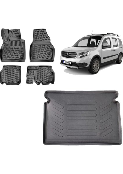 Citan 2014 Model 3D Bagaj Havuzu+3d Havuzlu Araca Özel Paspas Takımı