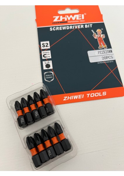 Bits Uç 25 mm Turuncu 20'li Paket