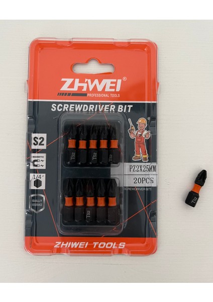 Bits Uç 25 mm Turuncu 20'li Paket