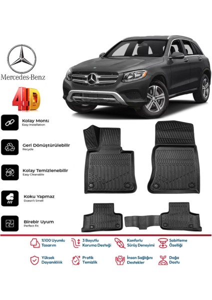 Glc Suv 2015-2022 4.5d Plus Havuzlu Siyah Paspas Takımı Yumuşak