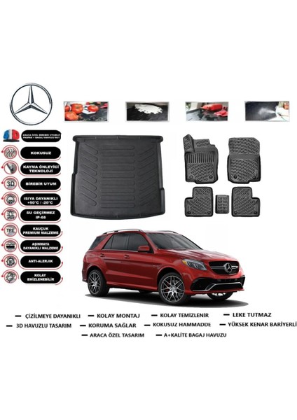 Gle Class Suv W166 2015 Model Bagaj Havuzu Araca Özel Paspas Takımı Prrox