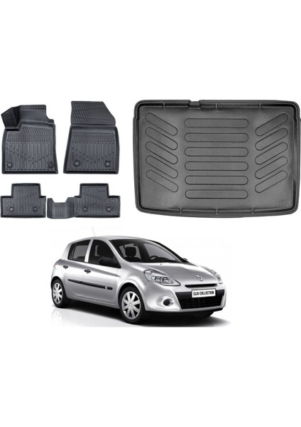 Clio 3 2010 Model Kancasız Bagaj Havuzu Paspas Takımı Maxi Eva Serisi
