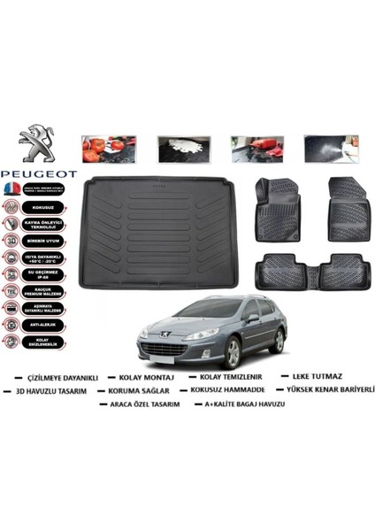 407 Stw 2007 Model Bagaj Havuzu Araca Özel Paspas Takımı Prrox