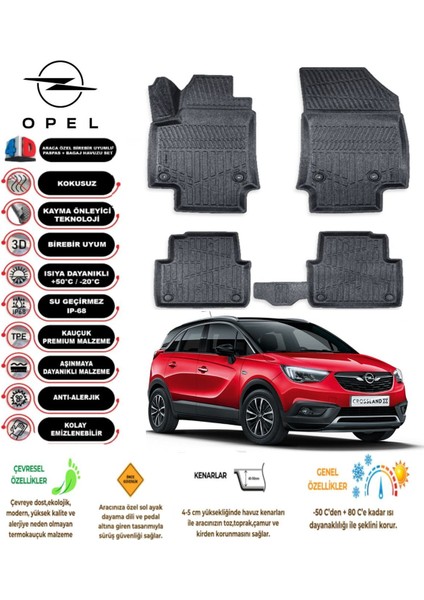 Crossland 2023 Model 4d Araca Özel Havuzlu Paspas Takımı