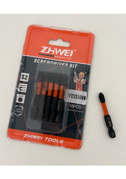 Bits Uç 50 mm Turuncu 10'lu Paket