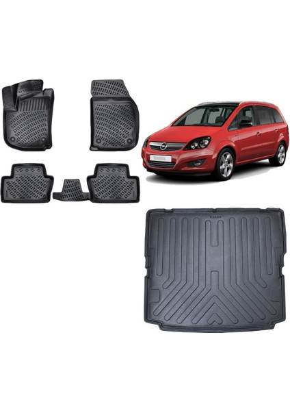 Zafira B 2013 Model 3D Bagaj Havuzu+3d Havuzlu Araca Özel Paspas Takımı