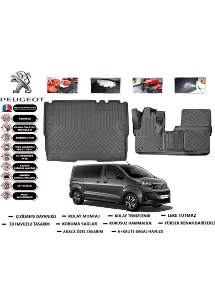 Expert Traveller 8+1 2024 Model Bagaj Havuzu Araca Özel Paspas Takımı Prrox