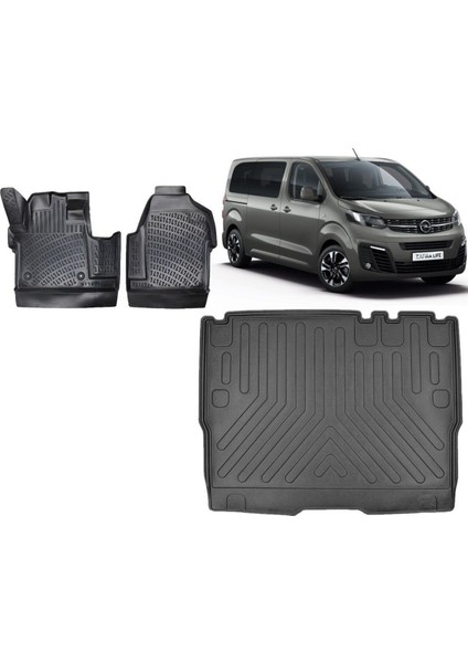 Zafira Life 2022 Model 3D Bagaj Havuzu+3d Havuzlu Araca Özel Paspas Takımı