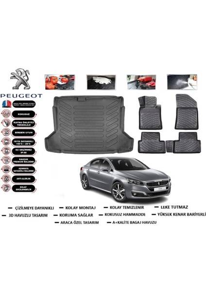 508 2013 Model Allure Bagaj Havuzu Araca Özel Paspas Takımı Prrox