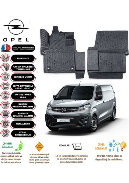 Vivaro Panelvan 2023 Model 4d Araca Özel Havuzlu Paspas Takımı