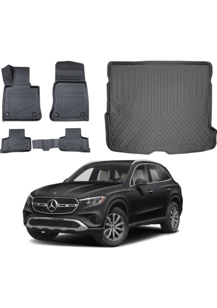 Glc Suv 2024 Model 3D Bagaj Havuzu+3d Araca Özel Paspas Takımı Luxury Serisi