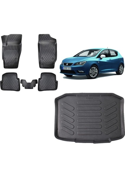 Ibiza 2014 Model Hatchback 3D Bagaj Havuzu+3d Havuzlu Araca Özel Paspas Takımı