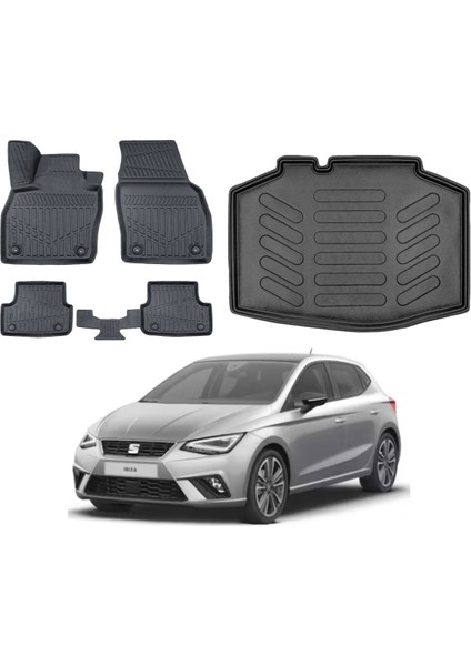 Ibiza Hatchback 2017-2022 3D Bagaj Havuzu+3d Araca Özel Paspas Takımı
