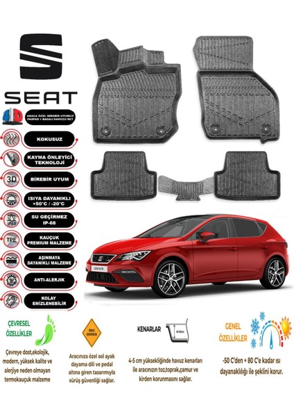 Leon 2017 Model 4d Araca Özel Havuzlu Paspas Takımı