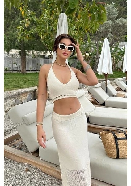 Luna Boyundan Bağlamalı Crop Takım 9868