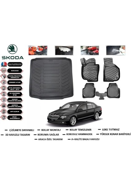 Super B 2010 Model Bagaj Havuzu Araca Özel Paspas Takımı Prrox