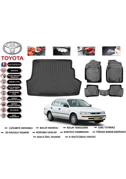 Corolla 1998 Model Bagaj Havuzu Araca Özel Paspas Takımı Prrox