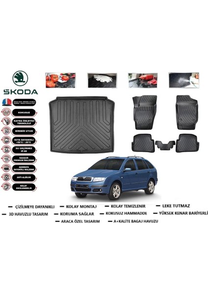 Fabia Stw 2005 Model Bagaj Havuzu Araca Özel Paspas Takımı Prrox