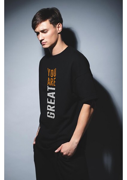 Kısa Kollu Tişört Unisex Erkek Kadın Baskılı Oversize T-Shirt