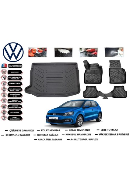 Polo 6r 2016 Model Üst Bagaj Havuzu Araca Özel Paspas Takımı Prrox