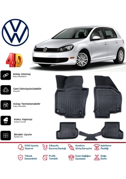 Golf 6 2010 Model 4d Havuzlu Paspas