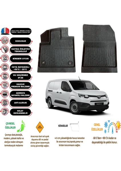 Proace City Panelvan 2019 Model 4d Havuzlu Paspas (2 Parça)