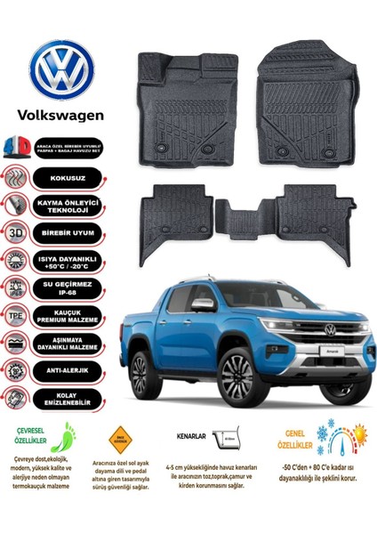 Amarok 2023 Model 4d Araca Özel Havuzlu Paspas Takımı