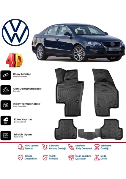 Passat B6 2007 Model 4d Havuzlu Paspas