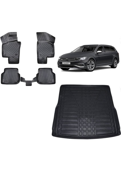 Passat B8 Stw 2020 Model 3D Bagaj Havuzu+3d Havuzlu Araca Özel Paspas Takımı
