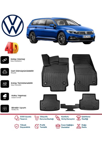 Passat B8 Stw 2018 Model 4d Havuzlu Paspas