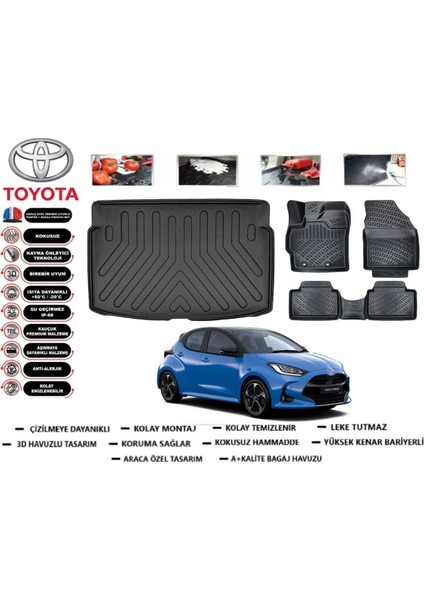 Yaris 2025 Model Üst Bagaj Havuzu Araca Özel Paspas Takımı Prrox