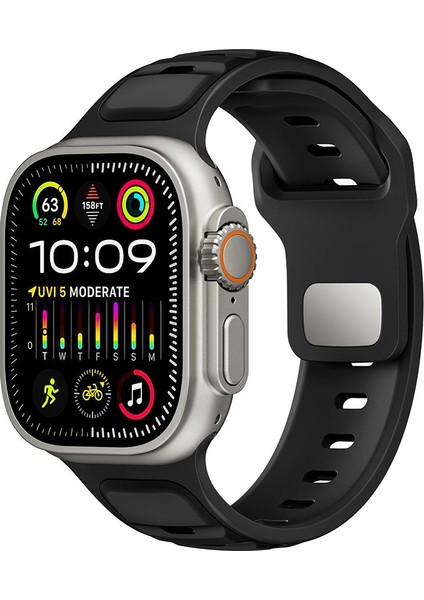 Apple Watch Ultra / Ultra 2 49 mm Uyumlu Silikon Kordon Çift Renkli Premium Spor Tasarım Kayış fiyatları