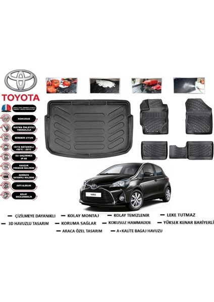 Yaris 2018 Model Bagaj Havuzu Araca Özel Paspas Takımı Prrox