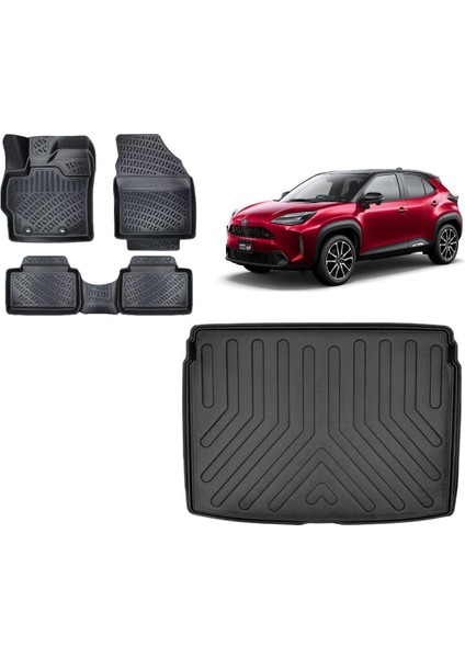 Yaris Cross 2022 Model 3D Üst Bagaj Havuzu+3d Havuzlu Araca Özel Paspas Takımı