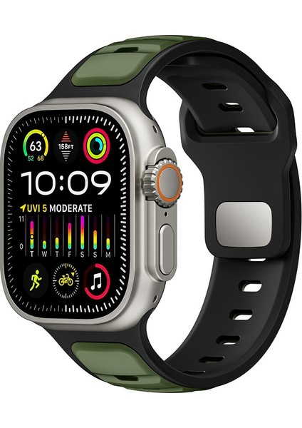 Apple Watch Ultra / Ultra 2 49 mm Uyumlu Silikon Kordon Çift Renkli Premium Spor Tasarım Kayış fiyatları