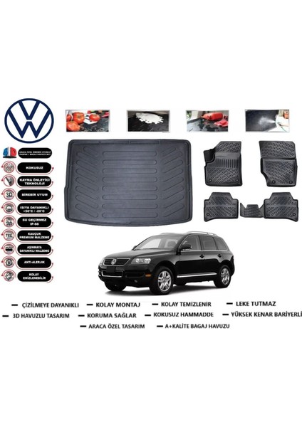 Touareq 2009 Model Bagaj Havuzu Araca Özel Paspas Takımı Prrox