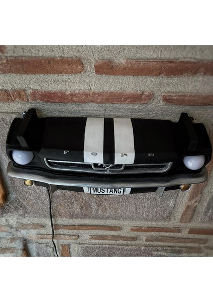 Işıklı Mustang Duvar Obje Araba,siyah Beyaz fiyatları