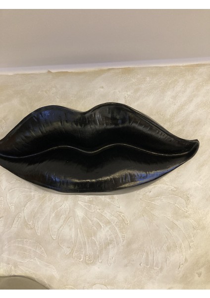 Dudak Duvar Obje Heykeli ,siyah