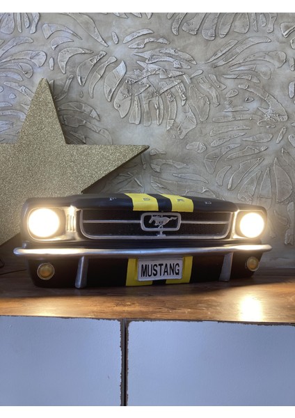 Işıklı Mustang Duvar Obje Araba Siyah Sarı fiyatları