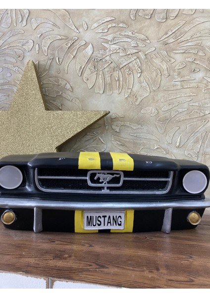 Işıklı Mustang Duvar Obje Araba Siyah Sarı indirimleri
